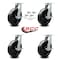 Service Caster 12'' Heavy Duty Phenolic Wheel Caster Set with Brakes and Swivel Locks, 4PK CRAN-SCC-KP92S1230-PHR-SLB-BSL-4 - alternate 3